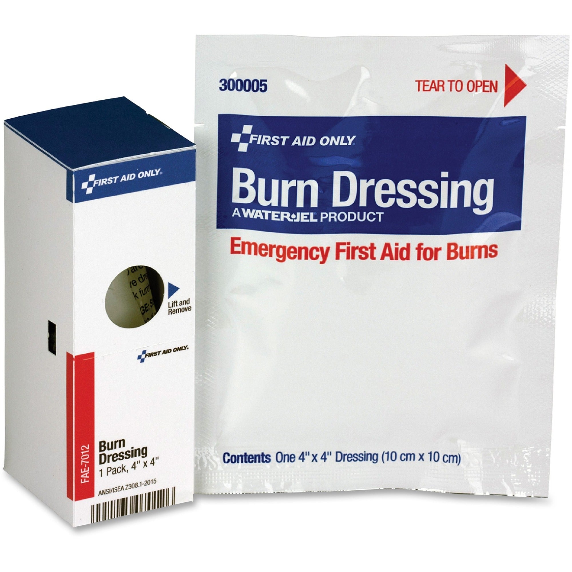 First Aid Only SmartCompliance Refill Burn Dressing - 4" Width x 4" Length - White, Blue - 1 Each