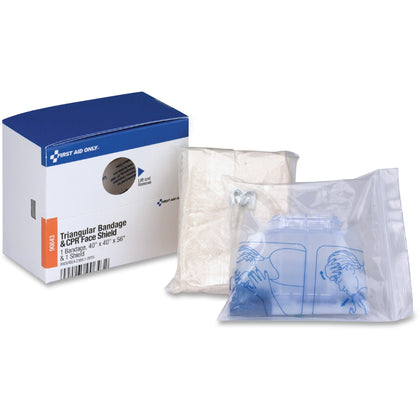 First Aid Only Triangular Bandage & CPR Face Shield Kit - Masks