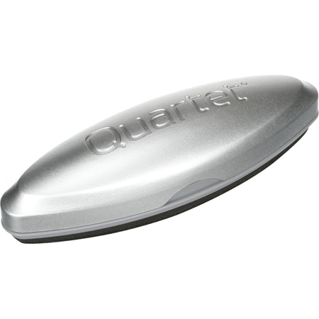 Quartet Premium Glass Board Eraser - 2" Width x 6.50" Length - Used as Ink Remover, Residue Remover - Magnetic, Durable, Easy-grip Handle - Silver - Felt, MicroFiber - 1 Each
