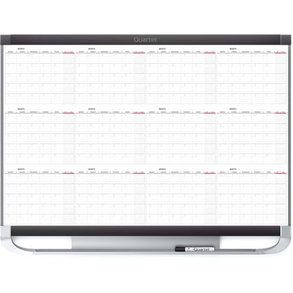 Quartet Prestige 2 Magnetic Calendar Board - Monthly Planner - 24’’ x 36’’ - White & Graphite - Boards