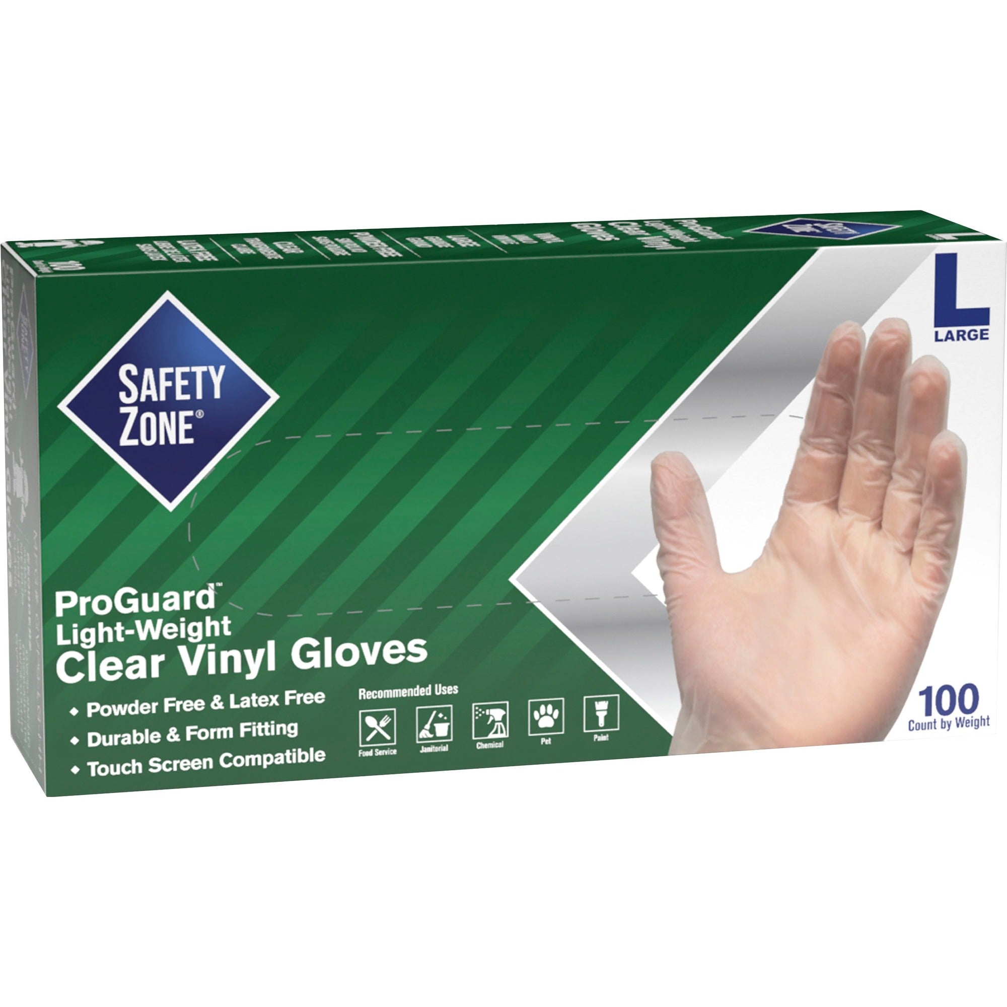 Safety Zone Powder Free Clear Vinyl Gloves - 2000