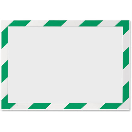 DURABLE Security Frame: Twin-color Border Self-adhesive Flexible - Green/White - 2/Pack - Safety Signs