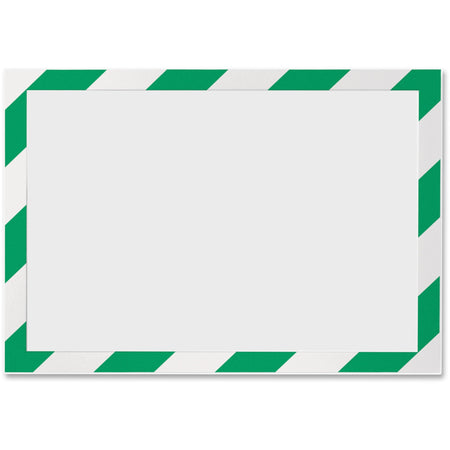 DURABLE Twin-color Border Self-adhesive Security Frame - Horizontal, Vertical - Self-adhesive, Flexible, Magnetic, Dual-sided - Green, White - 2 / Pack