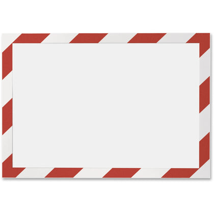 DURABLE Security Frame: Self-adhesive Flexible Magnetic - Red/White - 2/Pack - Safety Signs