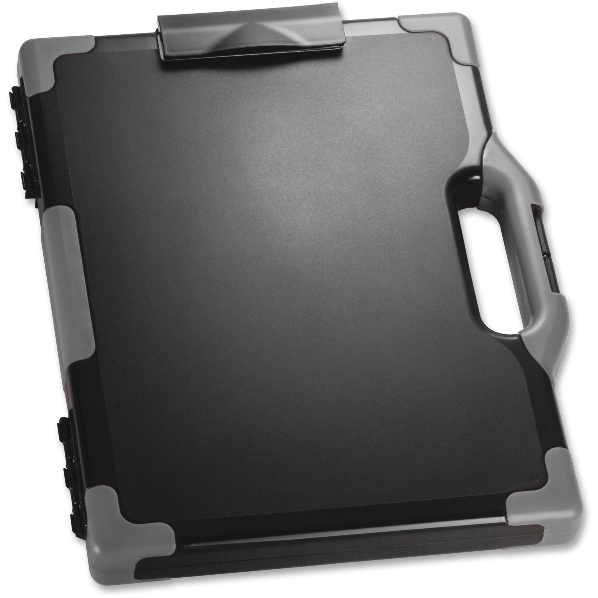 Officemate Carry-All Clipboard Storage Box - Storage for Tablet, Notebook - 8 1/2" x 11" , 8 1/2" x 14" Sheet Size - Black, Gray - 1 Each