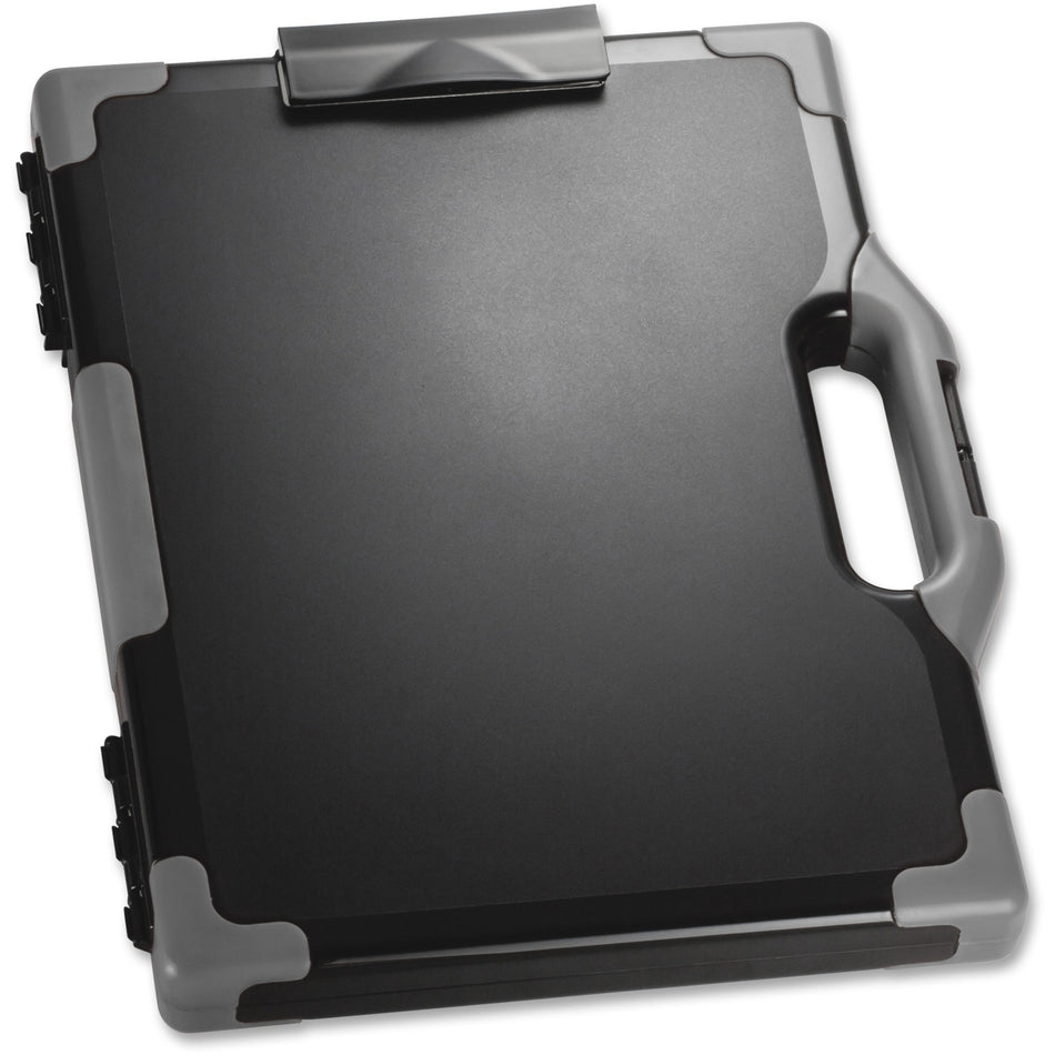 Officemate Carry-All Clipboard Storage Box - Storage for Tablet, Notebook - 8 1/2" x 11" , 8 1/2" x 14" Sheet Size - Black, Gray - 1 Each