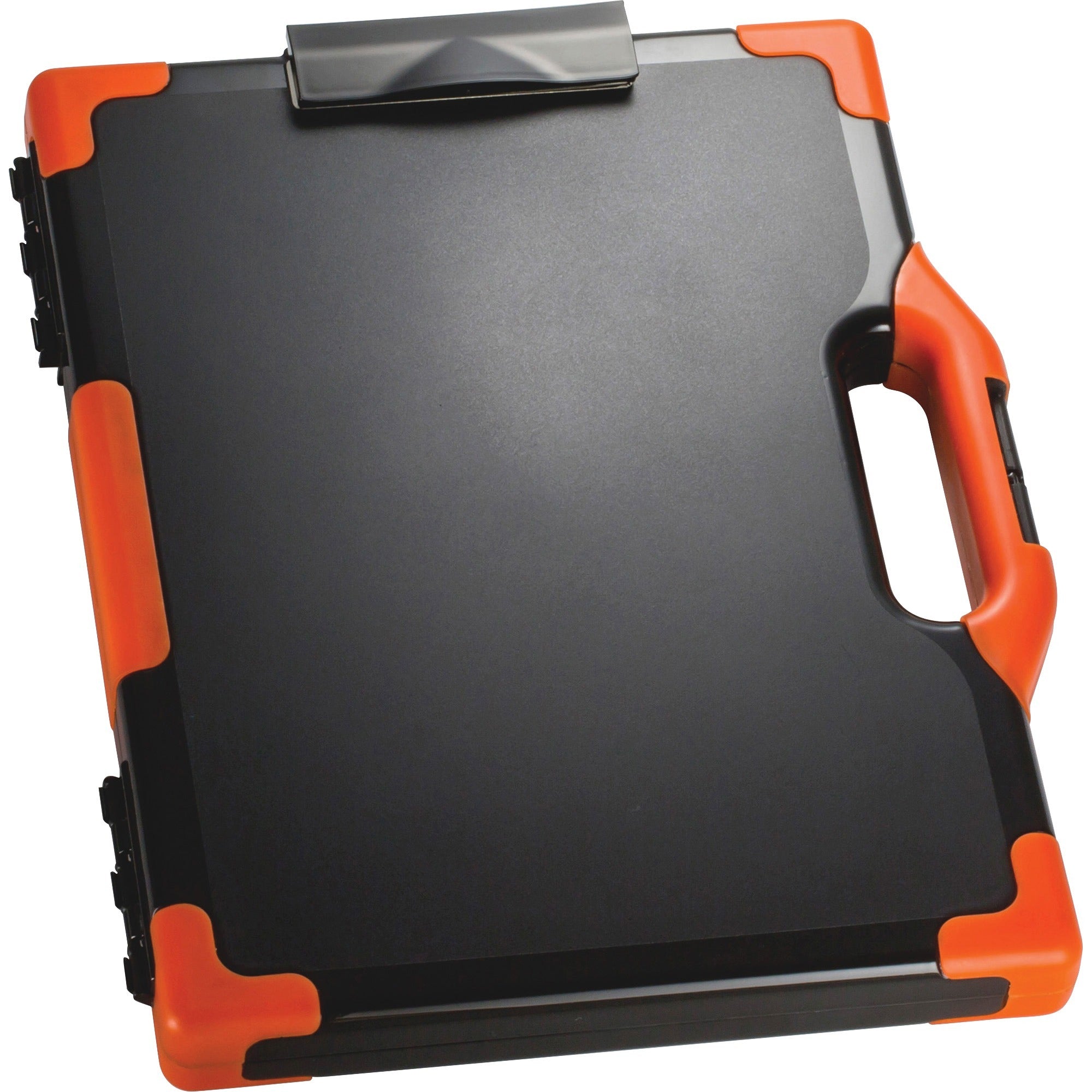 Officemate Carry-All Clipboard Storage Box - Storage for Tablet, Notebook - 8 1/2" x 11" , 8 1/2" x 14" Sheet Size - Black, Orange - 1 Each