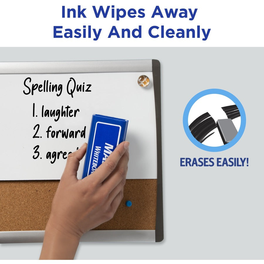Avery®Marks A Lot Marks A Lot Desk-Style Dry-Erase Markers - 4.7625 mm Chisel Marker Point - Erasable - Black Ink - 36 / Box
