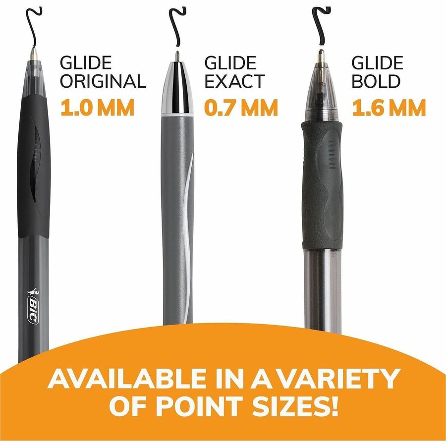 BIC Glide Bold - 1.6 mm Bold Pen Point - Refillable - Retractable - Blue Ink - Blue Barrel - Tungsten Carbide Tip - 36 / Box