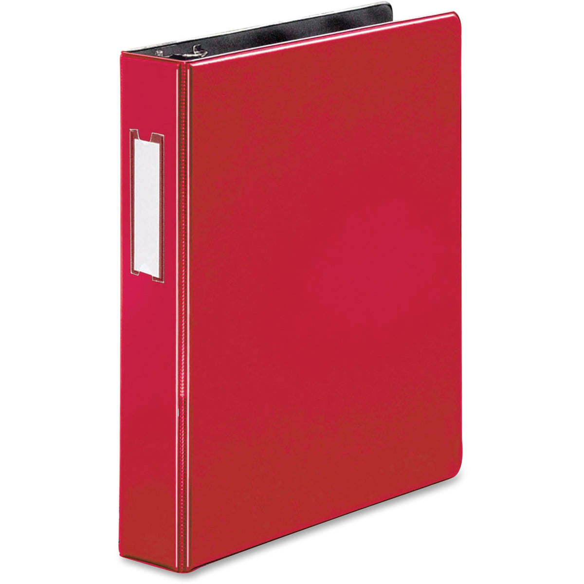 Business Source 1.5" D-Ring Binder - 1 1/2" Binder Capacity - 375 Sheet Capacity - Fastener(s): Slant D-Ring - Pocket(s): Internal - Red - Lay Flat, Label Holder - 1 Each