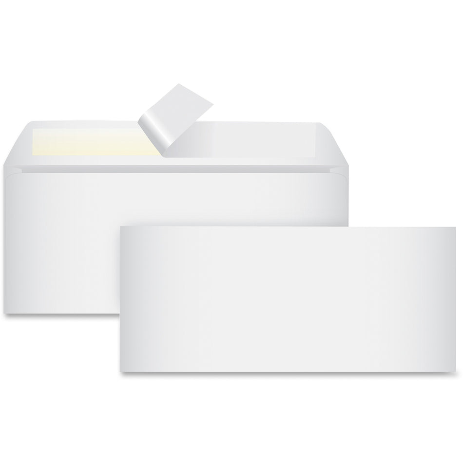 Business Source No. 10 Peel-to-seal Envelopes - Business - #10 - 4 1/8" Width x 9 1/2" Length - 24 lb - Peel & Seal - White - Wove - 100 / Box