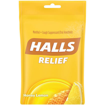 HALLS Honey-Lemon Cough Drops: Soothing Relief for Sore Throat & - Medications
