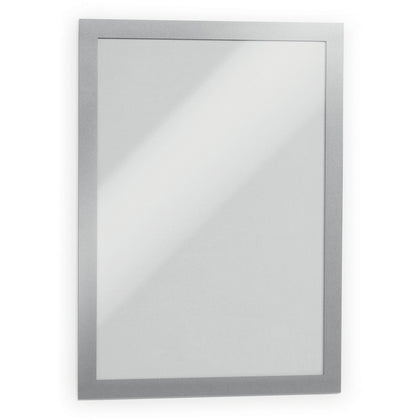 DURABLE Duraframe Magnetic Frame - 11’’ x 8.50’’ - Self-adhesive & - Silver - 2 Pack - Signs Nameplates