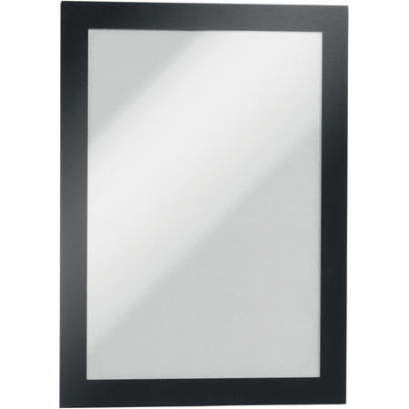 DURABLE Duraframe Half Letter - 8.50" x 5.50" Frame Size - Rectangle - Horizontal, Vertical - Self-adhesive, Magnetic, Dual-sided, Sturdy - Black - 2 / Pack