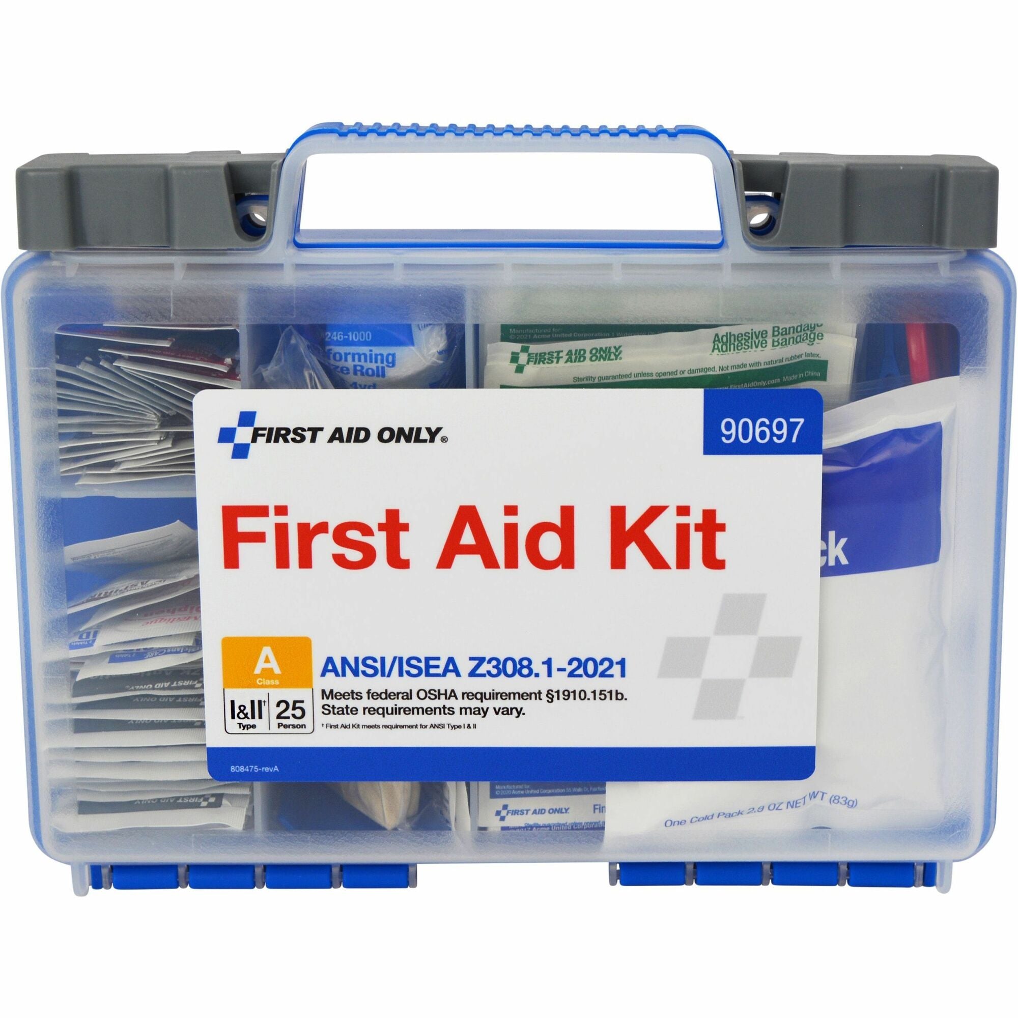 First Aid Only 25-Person ReadyCare First Aid Kit - ANSI Compliant - 141 x Piece(s) For 25 x Individual(s) - 9.3" Height x 7" Width x 4" Depth - Plastic Case - 1 Each