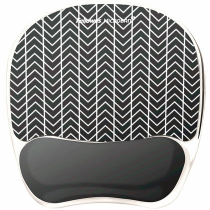 Fellowes Photo Gel Mouse Pad with Wrist Rest - Chevron Design - Stain Resistant - 9.25" x 7.88"