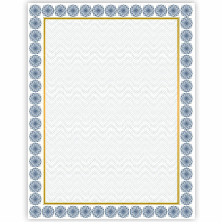Geographics Award Certificates Burgundy Gold Foil - 24 lb Basis Weight - 8.5" Width x 11" Length - Inkjet Compatible - White with Kensington Blue, Gold Border - 15 / Pack