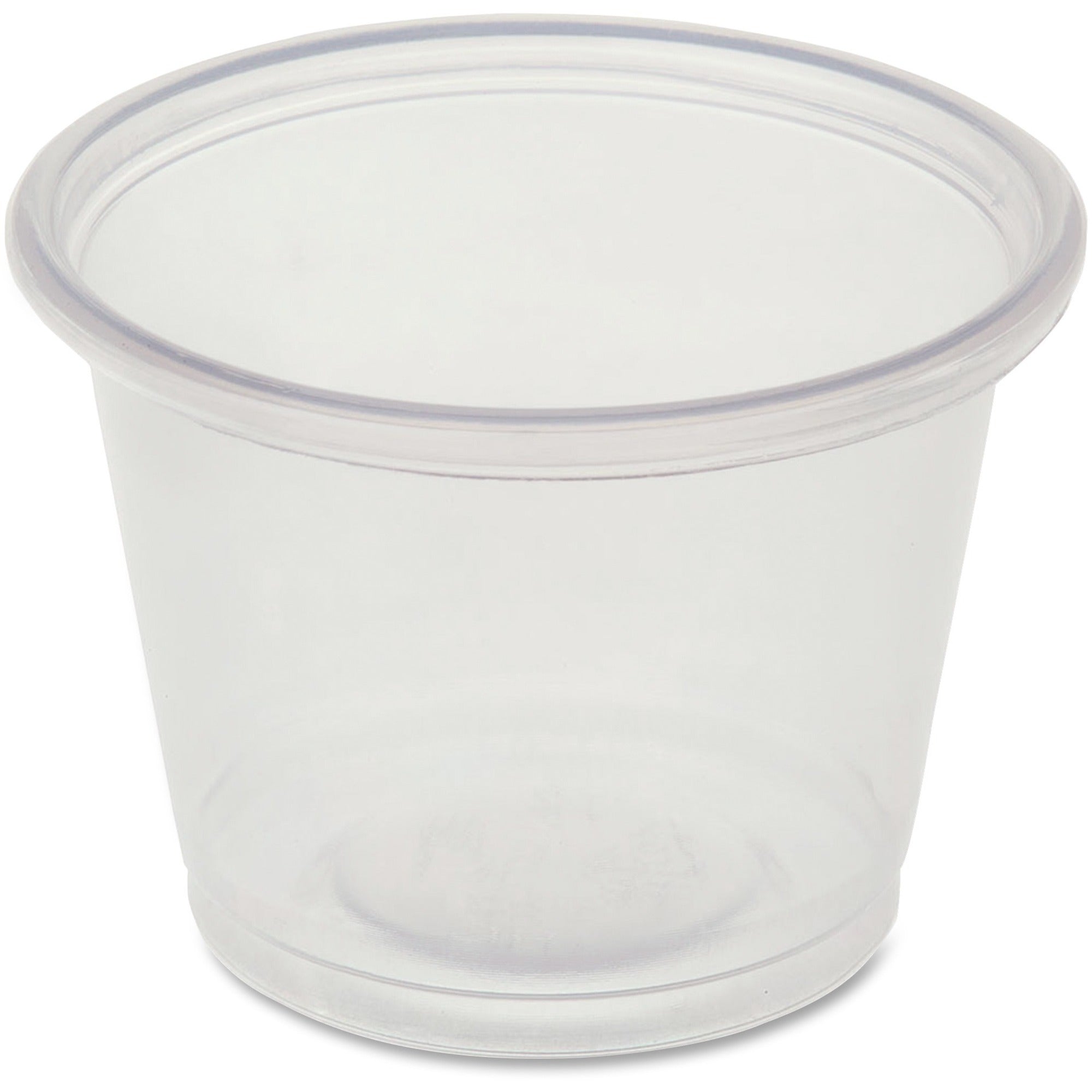 Genuine Joe 1 oz Portion Cups: Clear Polystyrene for Beverages & Sauces - Food Storage