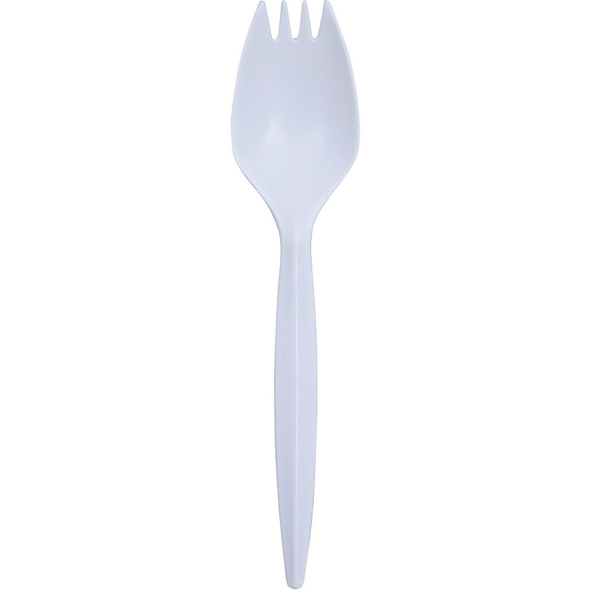 Genuine Joe Medium-Weight Spork: Disposable Polypropylene White - 1000/Carton - Cutlery