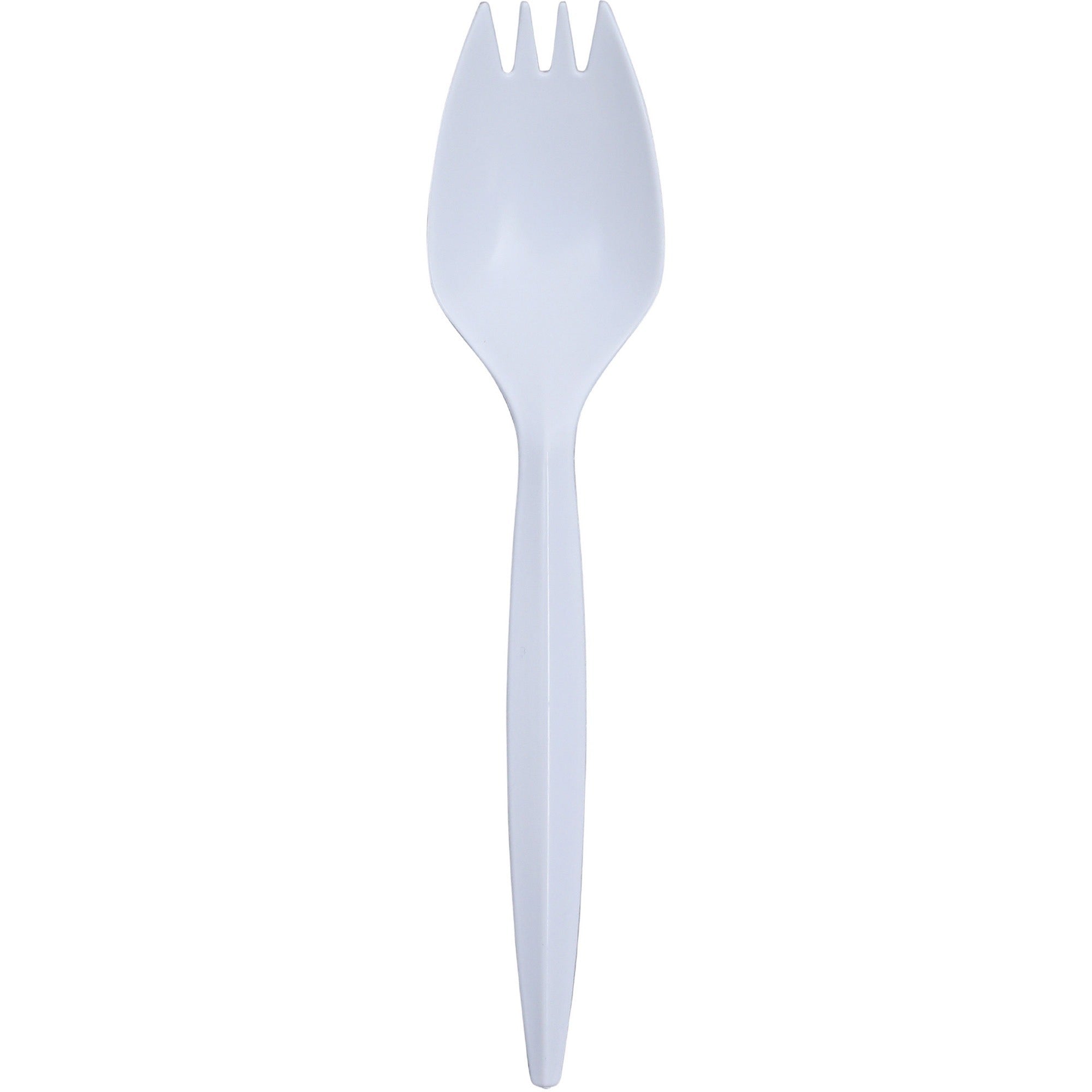Genuine Joe Medium-Weight Spork: Disposable Polypropylene White - 1000/Carton - Cutlery