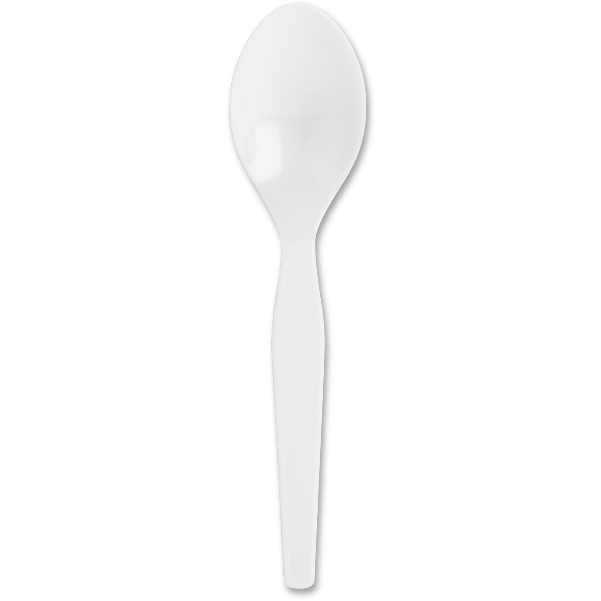 Genuine Joe Heavyweight Disposable Spoons - Convenient Pack of 1000 White - Cutlery