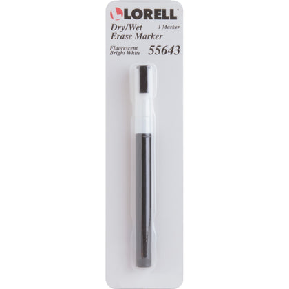 Lorell Dry/Wet-Erase Marker: White Ink - 1 Each - Markers & Dry-Erase