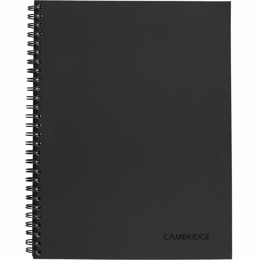 Mead Limited Meeting Notebook - 80 Pages - Wire Bound - Both Side Ruling Surface - Ruled Front Ruling - 7 1/4" x 9 1/2" Sheet Size - Black Cover - Perforated, Dual Sided - Recycled - 1 Each