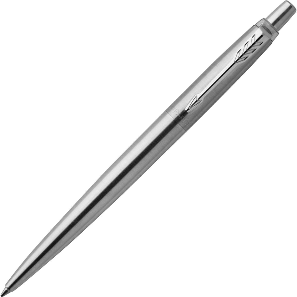 Parker Jotter Ballpoint Pen - Medium Pen Point - Refillable - Blue Ink - Stainless Steel Stainless Steel Barrel - 1 Each
