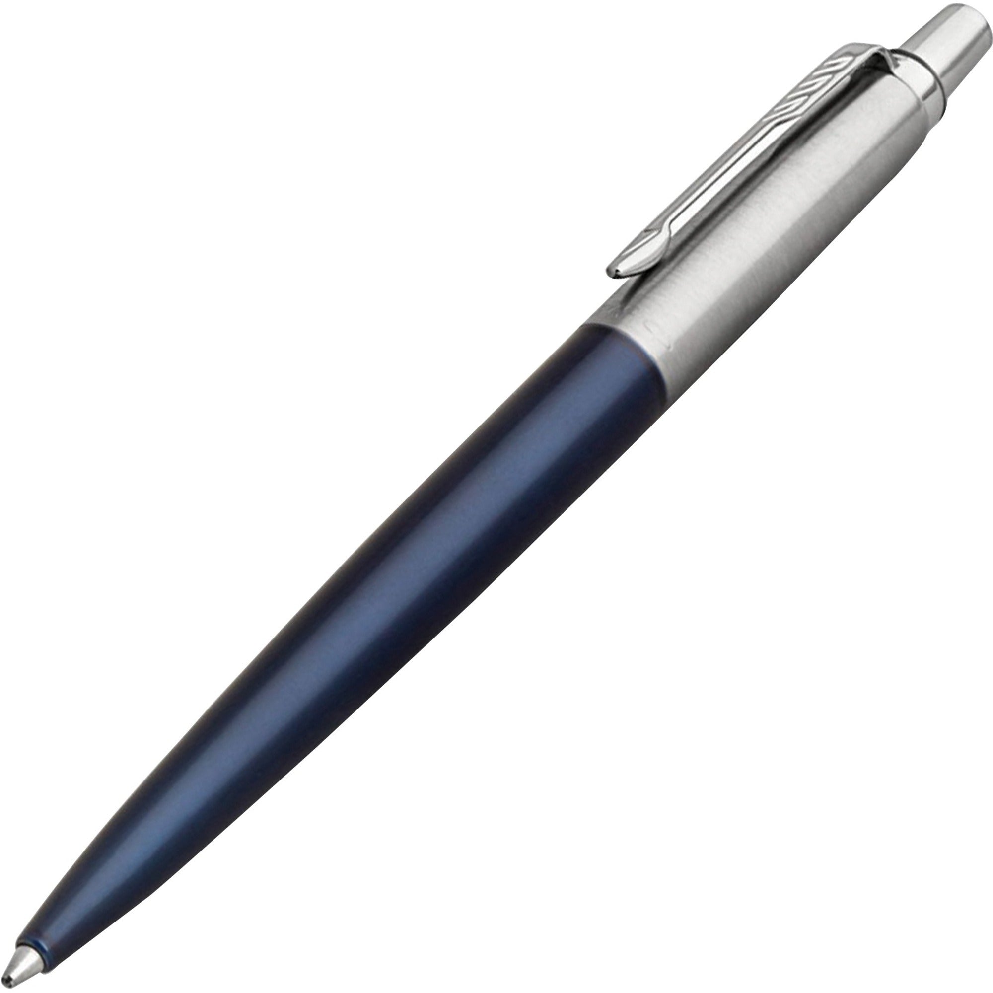 Parker Jotter Ballpoint Pen - Medium Pen Point - Refillable - Blue Ink - Royal Blue Stainless Steel Barrel - 1 Each