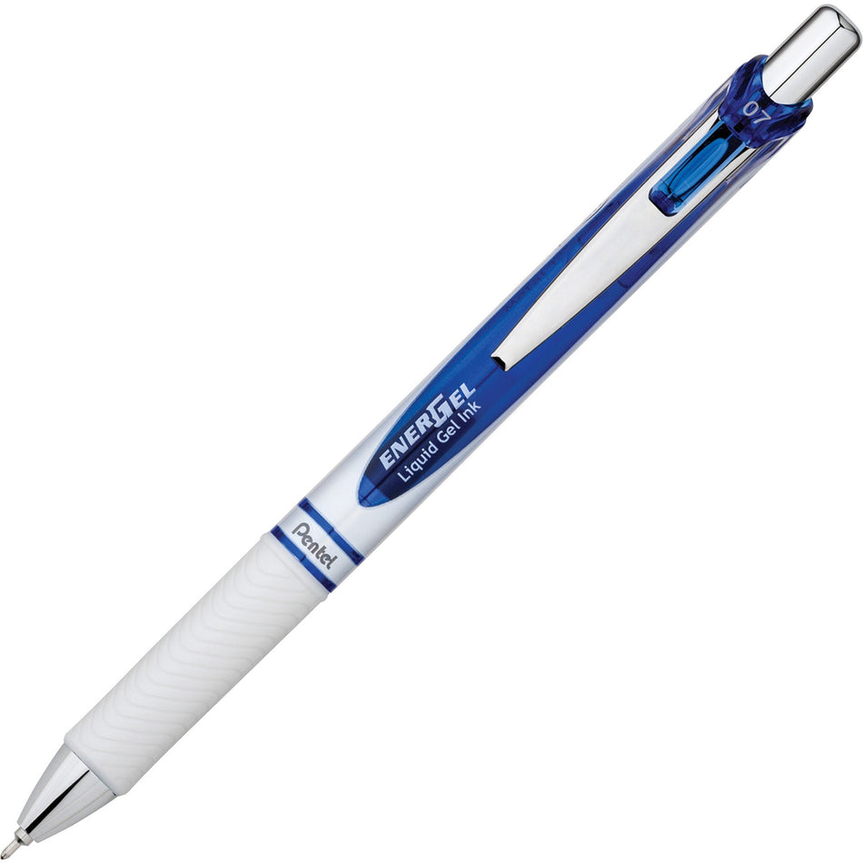 EnerGel EnerGel Pearl Retractable Liquid Gel Pen - 0.7 mm Needle Pen Point - Refillable - Retractable - Blue Ink - Gel-based - Pearl White Barrel - Metal Tip - 1 Each