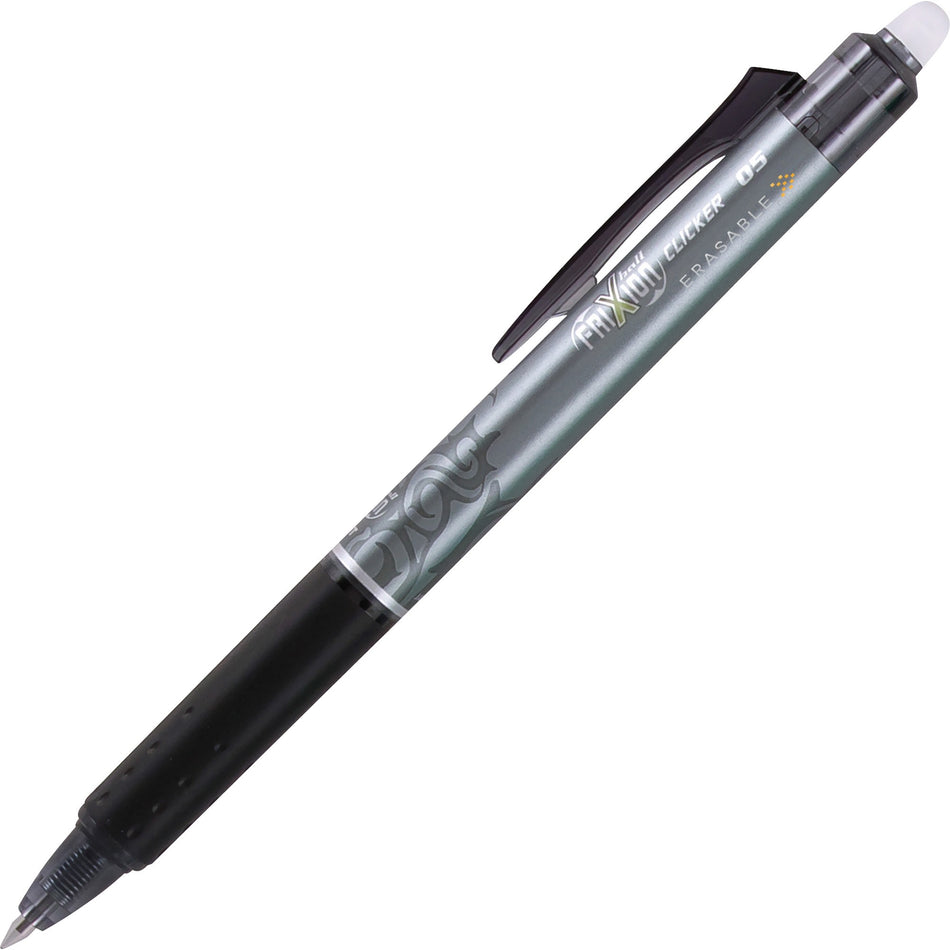 Pilot FriXion Clicker Erasable Gel Pen - 0.5 mm Pen Point - Retractable - Erasable - Black Ink - Gel-based - 1 Dozen