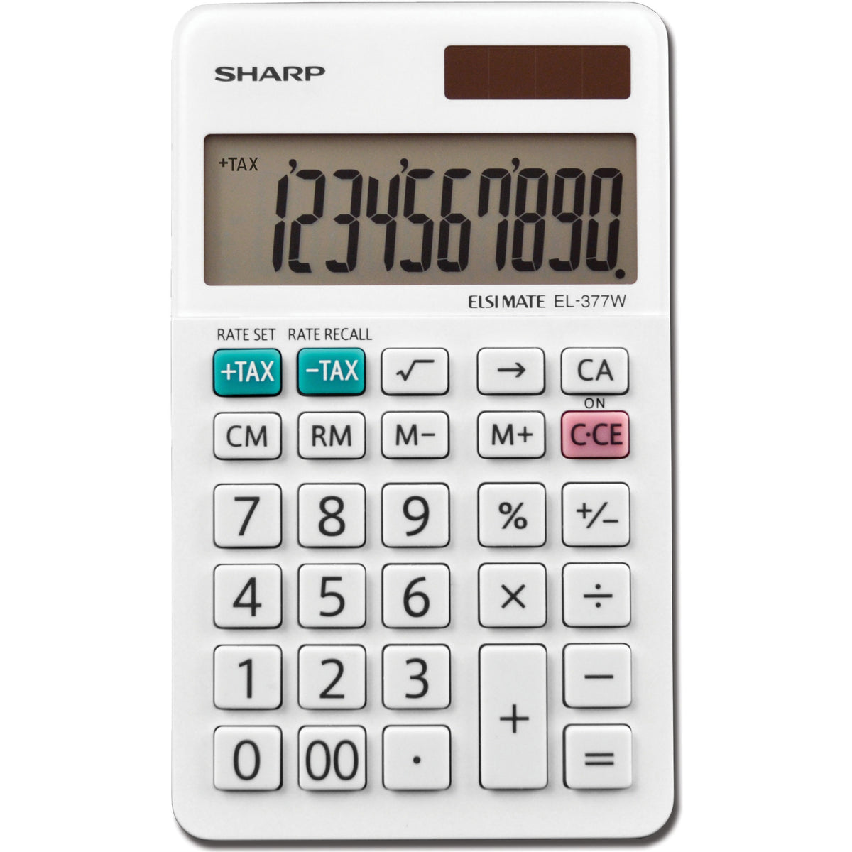 Sharp Calculators EL-377WB 10-Digit Professional Handheld Calculator - Sign Change, Auto Power Off - 10 Digits - LCD - 0.3" Height x 2.8" Width x 4.8" Depth - White - Handheld - 1 Each