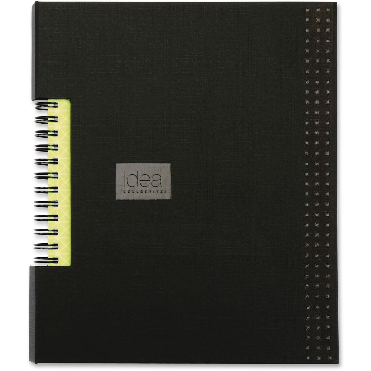 TOPS Idea Collective Wirebound Notebook - Twin Wirebound - Ruled Front Ruling - 6" x 8" Sheet Size - Black Cover - Hard Cover, Expandable Pocket - 1 Each