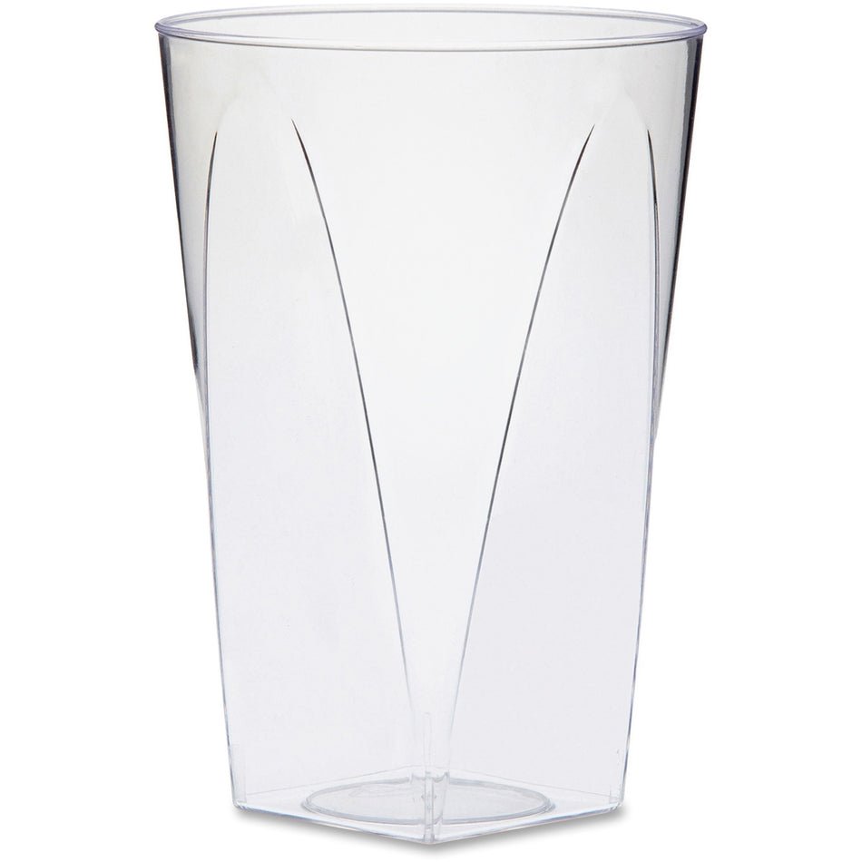 Milan Trendy Tumblers - 10 fl oz - Square-to-Round - Clear - Polystyrene - General Purpose - 16 / Pack