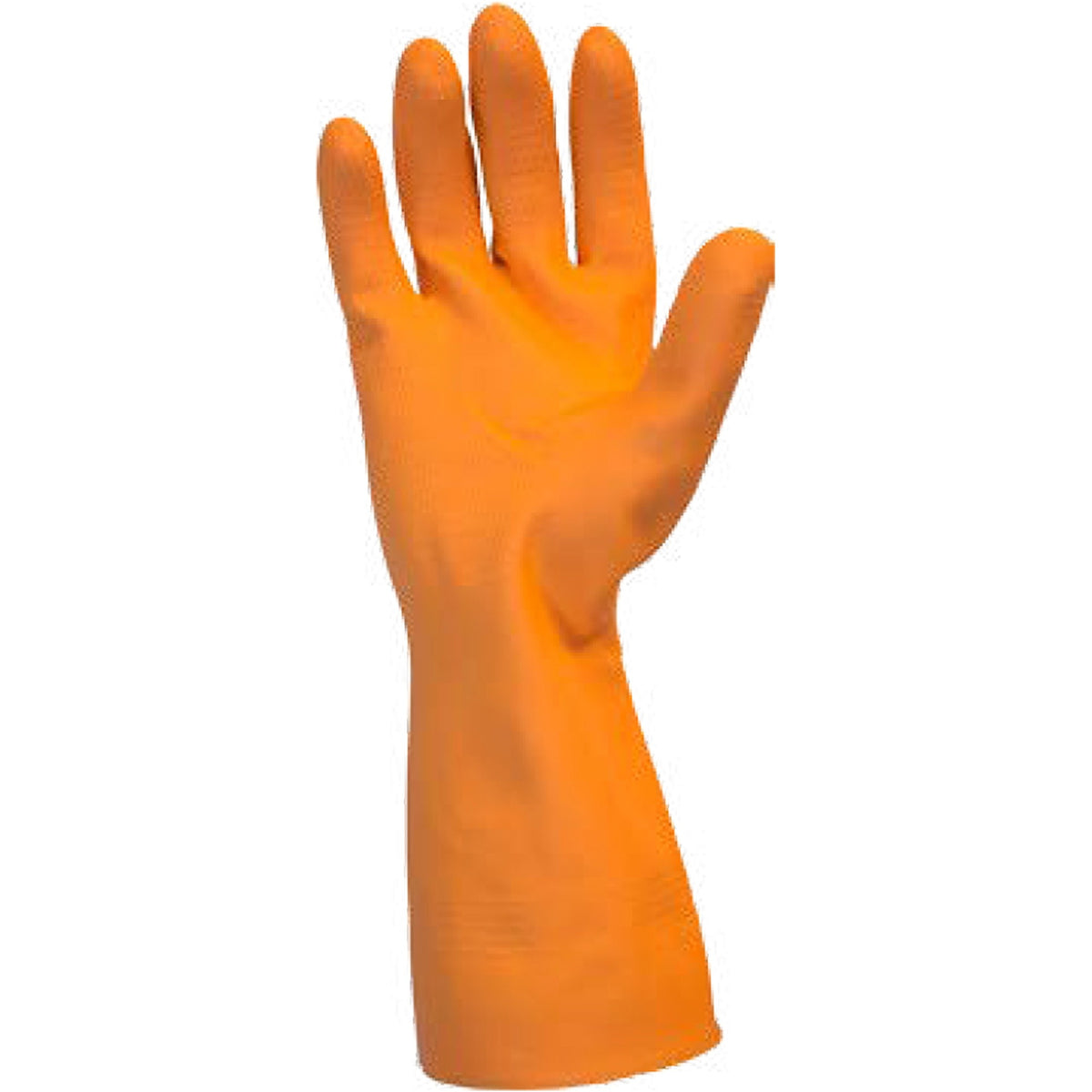 Safety Zone Orange Neoprene Latex Blend Flock Lined Latex Gloves - 28 mil Thickness x 12" Glove Length - Chemical Protection - Medium Size - Orange - Fish Scale Grip, Flock-lined - For Dishwashing, Cleaning, Meat Processing - 1 Dozen