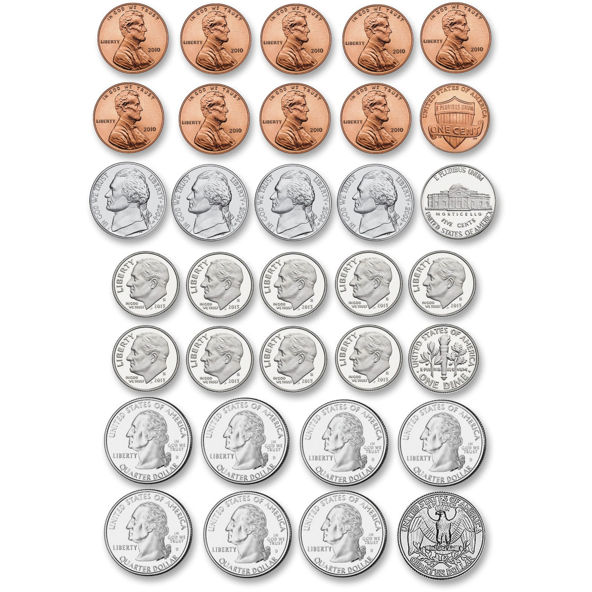 Ashley US Coin Money Set Die-cut Magnets - Theme/Subject: Learning - Skill Learning: Visual - 1 Set