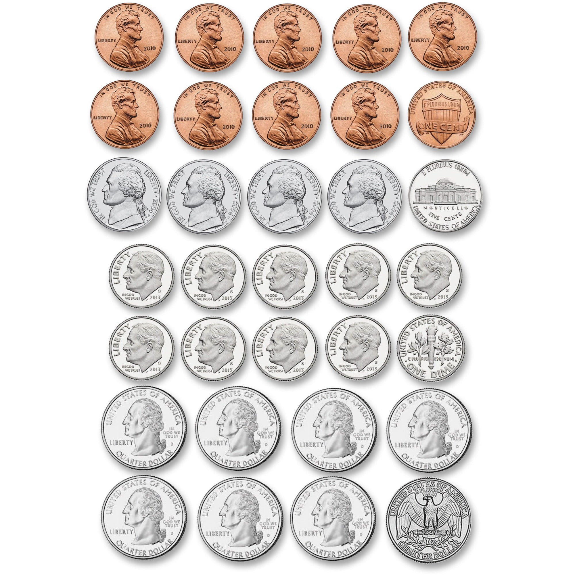Ashley US Coin Money Set Die-cut Magnets - Theme/Subject: Learning - Skill Learning: Visual - 1 Set