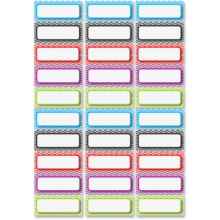 Ashley Dry Erase Chevron Nameplate Magnets - 30 x Rectangle Shape - Magnetic - Chevron - Die-cut, Write on/Wipe off, Heavy Duty - Multicolor - Foam - 30 / Pack