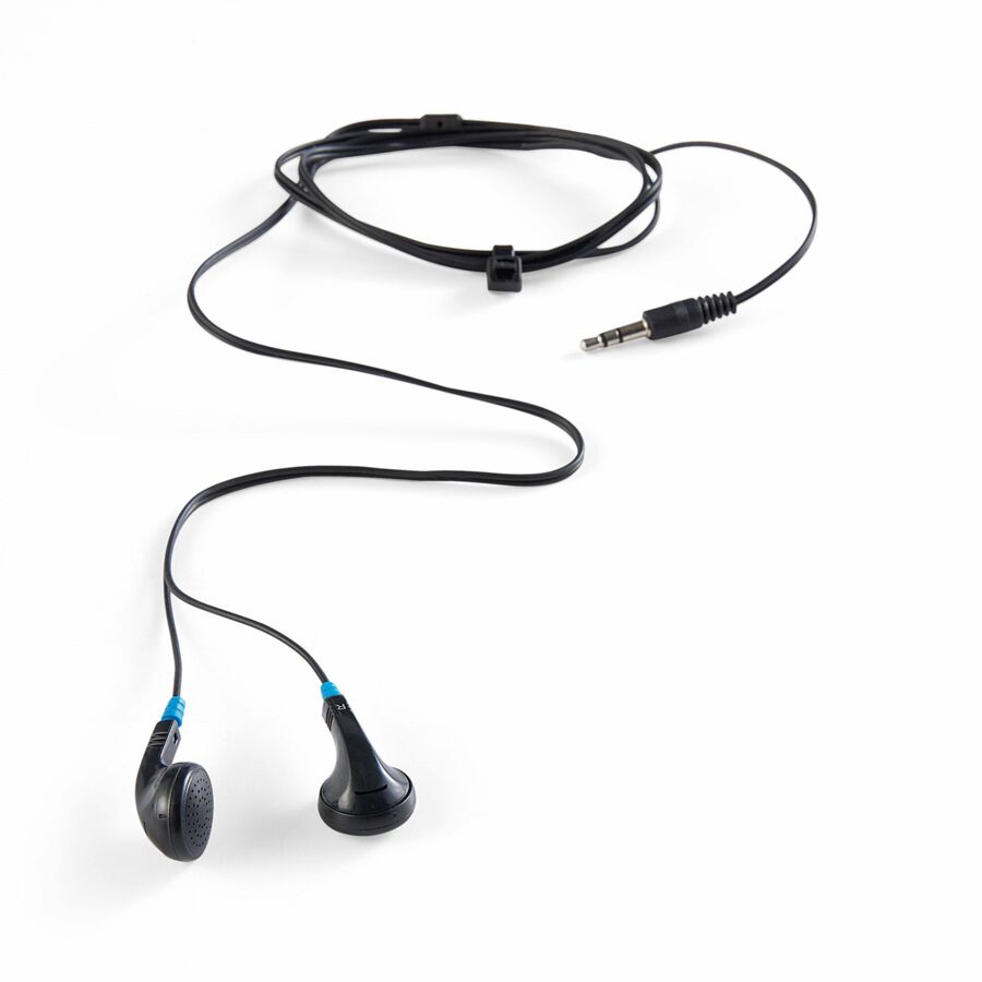 Verbatim Earphone - Stereo - Mini-phone (3.5mm) - Wired - Earbud - Binaural - Black - 1 Each
