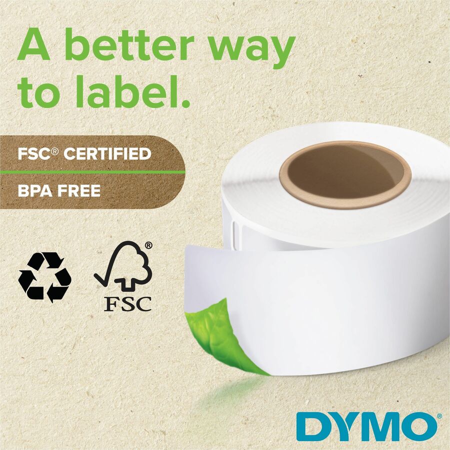Dymo LW Multi-Purpose Labels: 1/2" x 1" Thermal Transfer, White Paper - 1000 / Roll