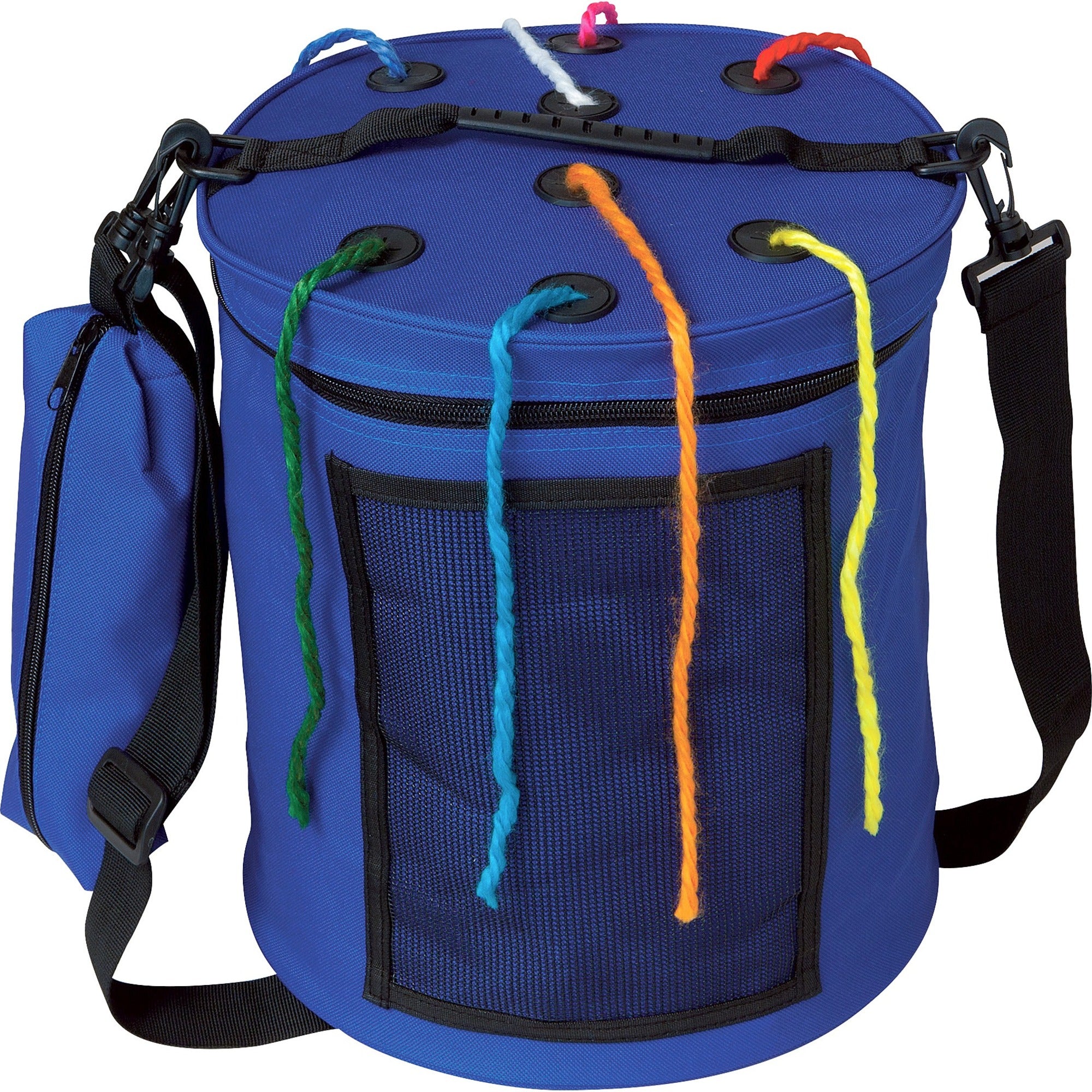 Creativity Street Carrying Case (Tote) Yarn - Blue - Nylon Body - Handle, Carrying Strap - 12" Height x 10.5" Diameter - 1 Each