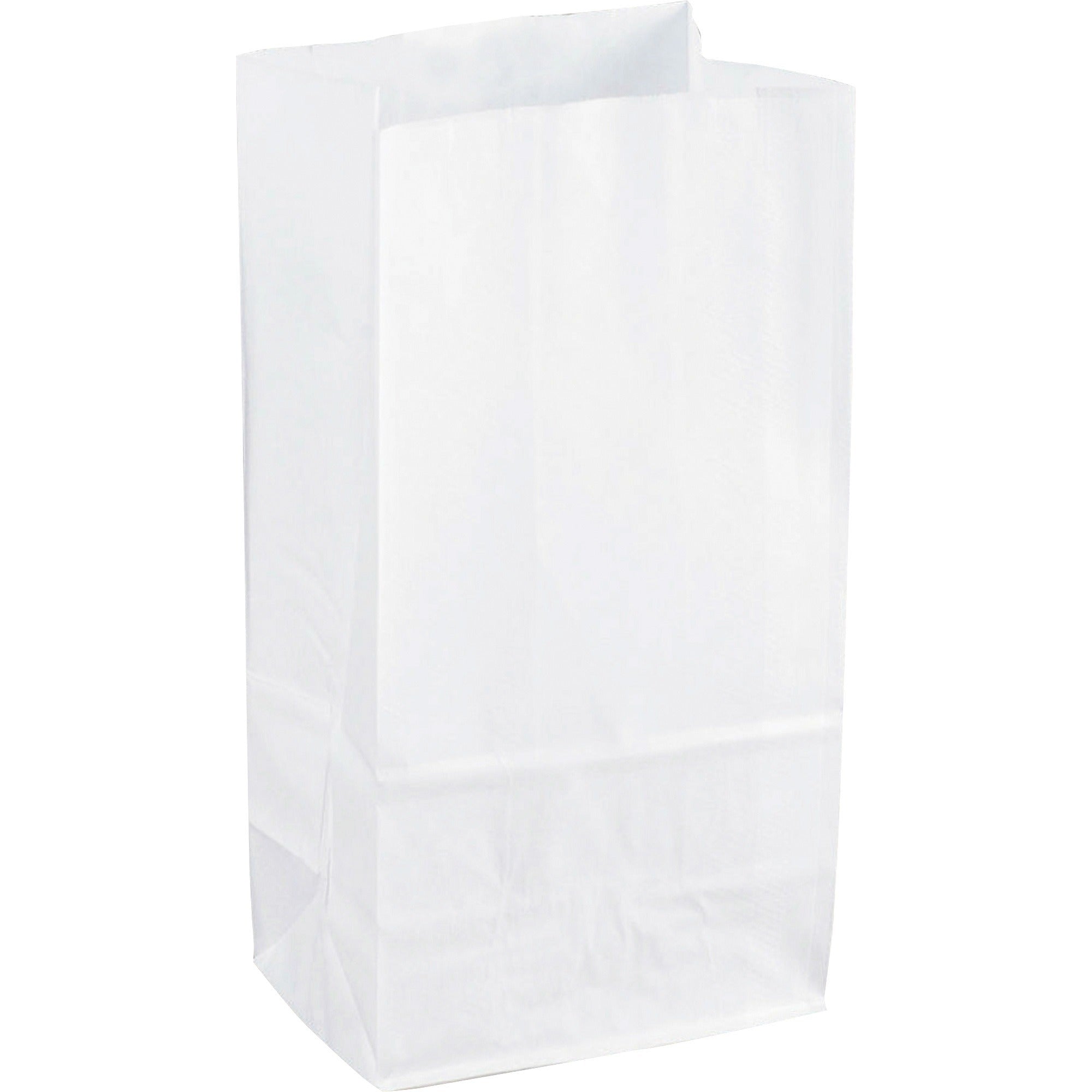 Sparco White Kraft Paper Bags - 11" Length x 6" Width - White - Paper - 100 / Pack