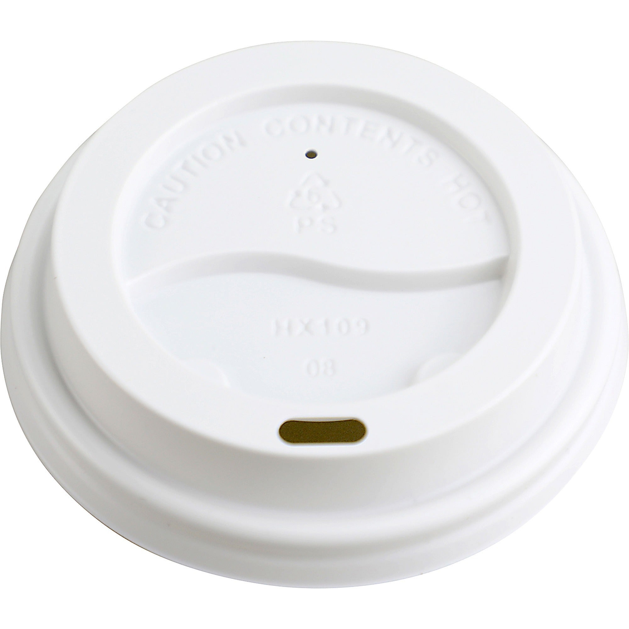 Genuine Joe Hot Cup Lids: Raised Siphole White - 50/Pack - 20/Carton - Cups