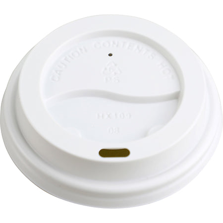 Genuine Joe Hot Cup Lids: Raised Siphole White - 50/Pack - 20/Carton - Cups