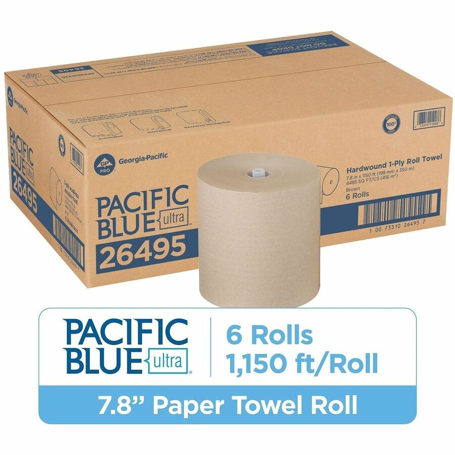 Pacific Blue Ultra High-Capacity Recycled Paper Towel Rolls - Alternate-Image1