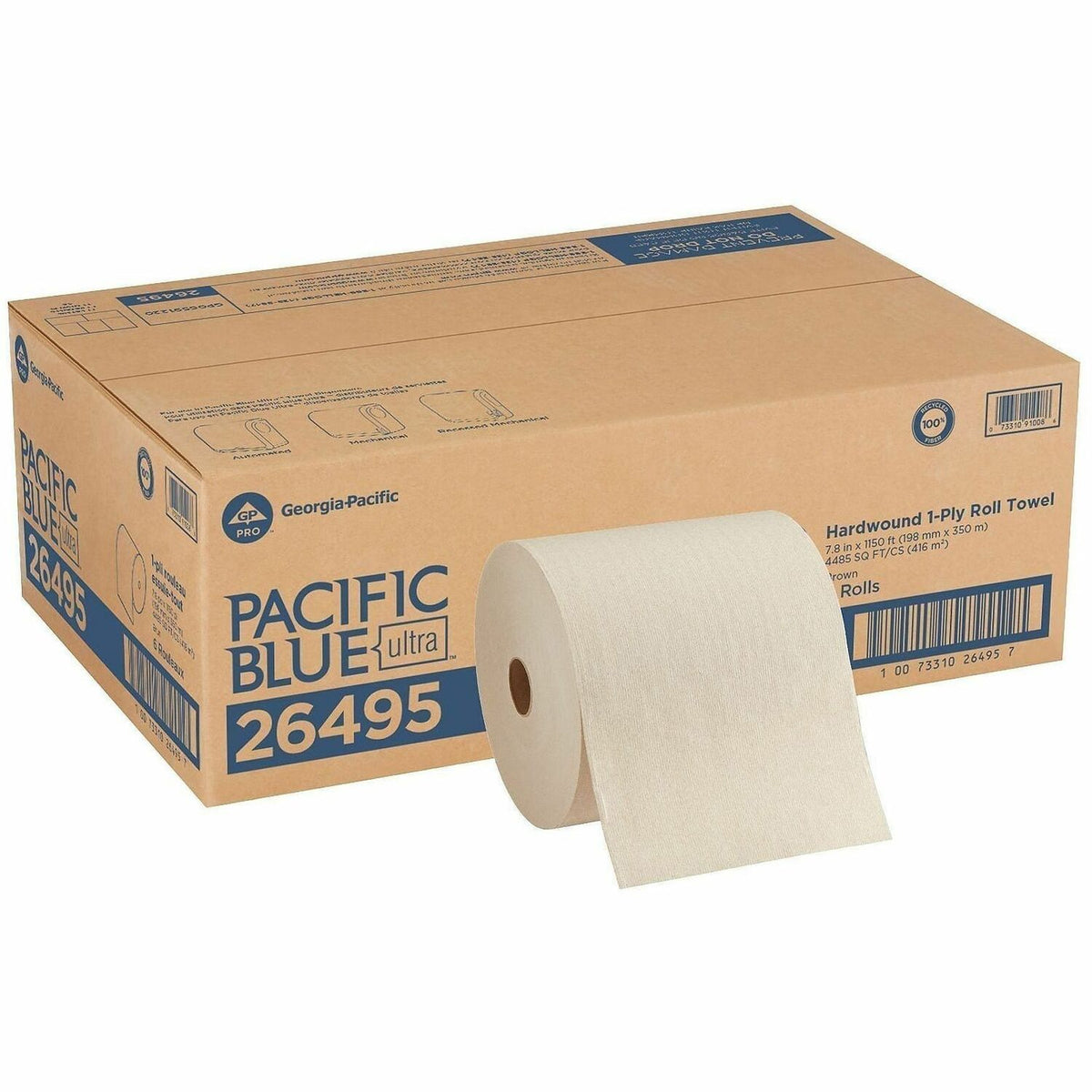 Pacific Blue Ultra High-Capacity Recycled Paper Towel Rolls - 1500