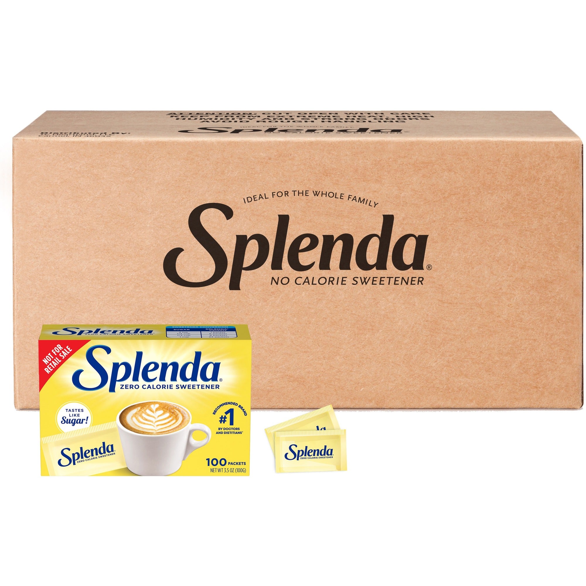 Splenda No Calorie Sweetener Packets - 0.035 oz (1 g) - Artificial Sweetener - 100/Box - 12 / Carton