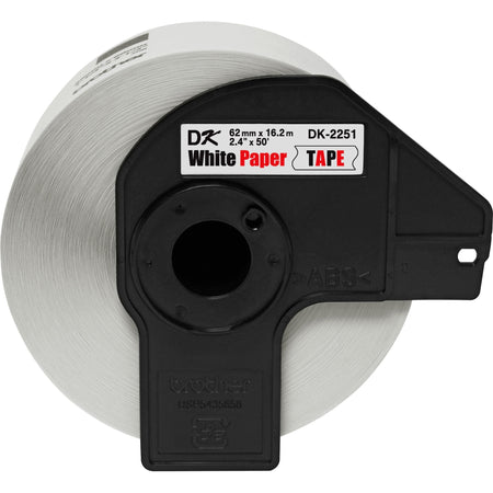 Brother BK/RD on WE Continuous Length Paper Labels - 2 2/5" Width - White - Paper - 1 Roll