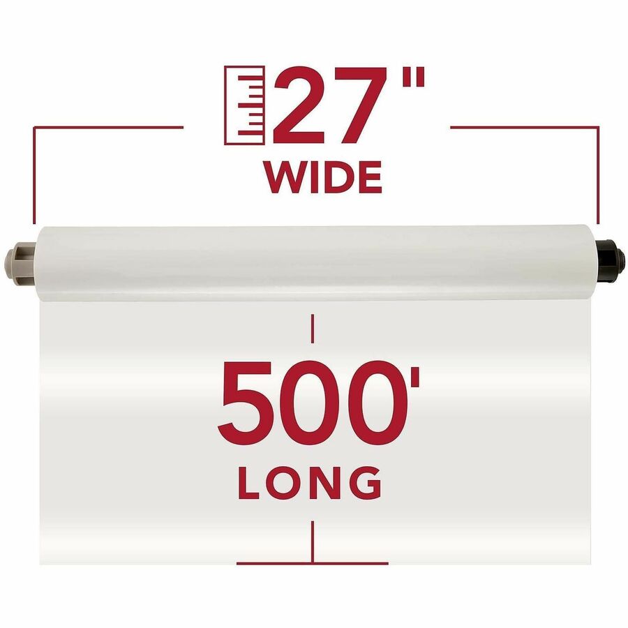 GBC EZ Load Gray End Cap Laminating Roll Film - Laminating Pouch/Sheet Size: 27" Width x 500 ft Length x 1.50 mil Thickness - Glossy - for Classroom - Clear - 2 / Carton