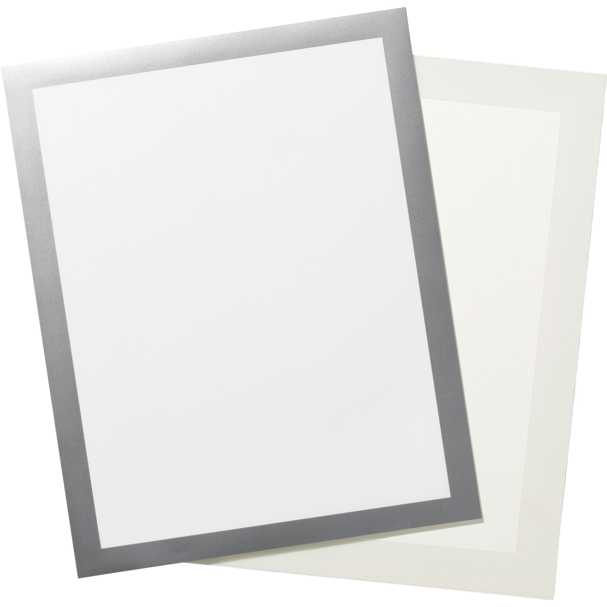 DURABLE Duraframe Tabloid-sz Adhesive Frame - 11" x 17" Frame Size - Rectangle - Horizontal, Vertical - Dual-sided, Magnetic, Self-adhesive - Silver - 2 / Pack